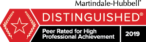 2019 Martindale-Hubbell | Distinguished Peer Rated for High Professional Achievement